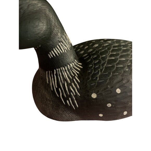 Vintage Handcrafted Loon Duck Decoy Hunting Collectible Carved Wooden Sculpture - Picture 3 of 16